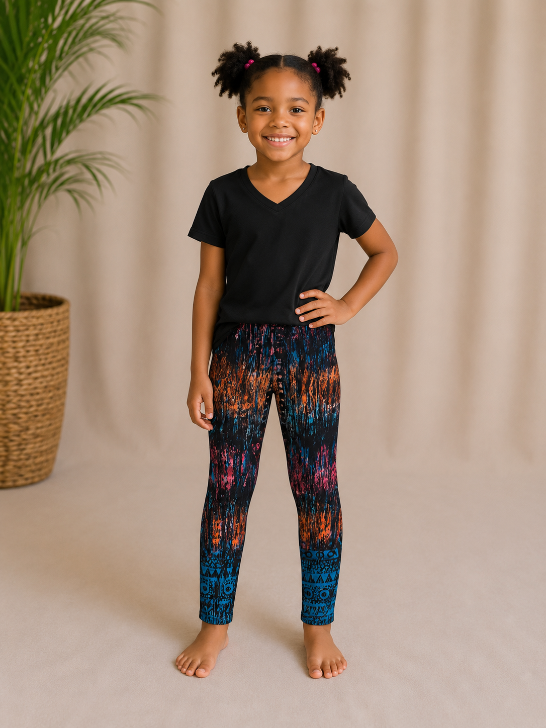Kids Adire Batik on Leggings| African Print Leggings| Agbeke Style