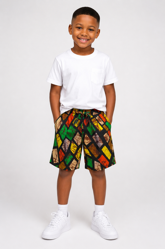 Kids Ankara Shorts | African Print Shorts | Agbeke Style