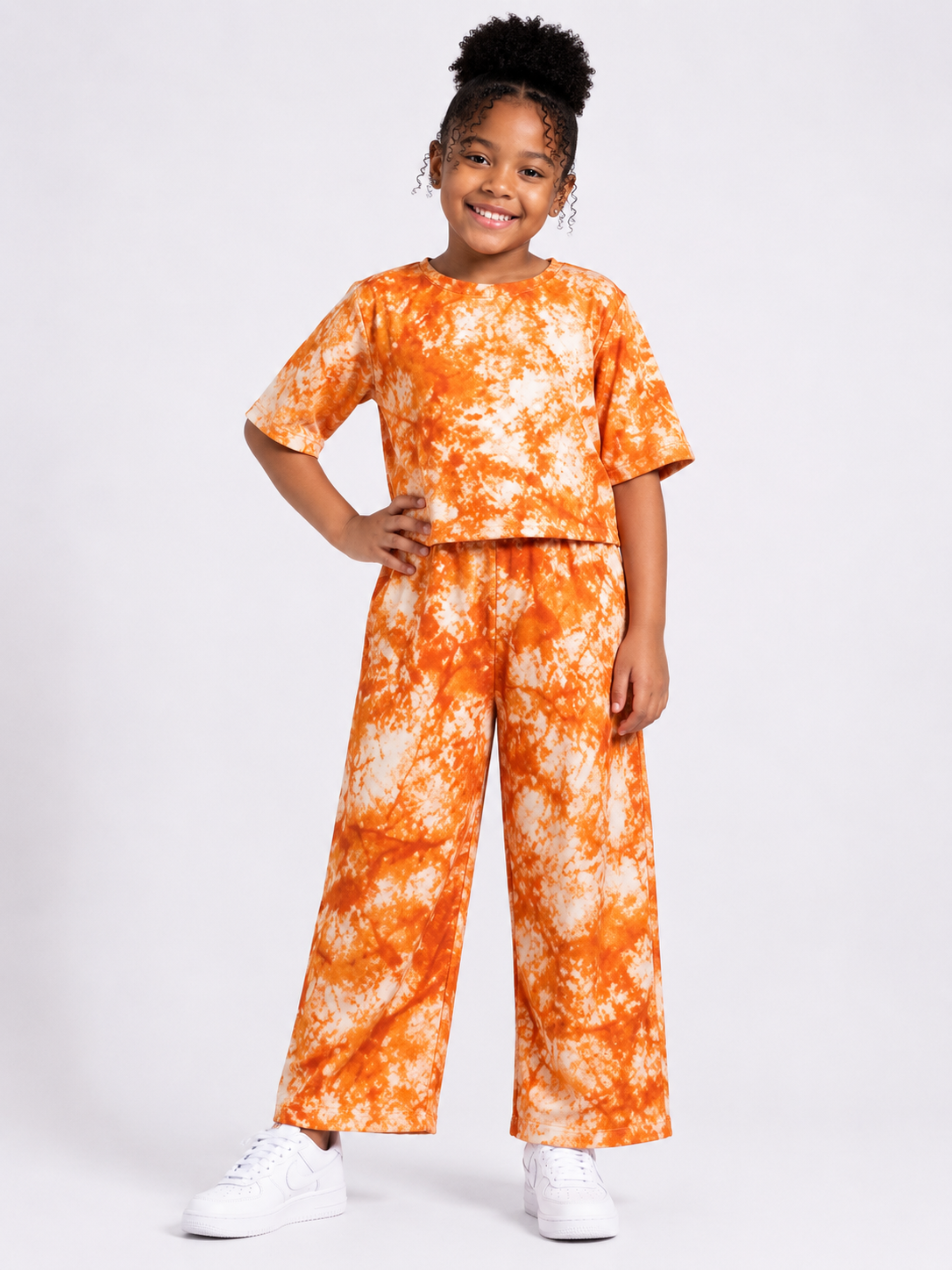 Ankara Kids Cool Mist Wide-Leg Pants Set | African Print Kids' 2-Piece | Agbeke Style
