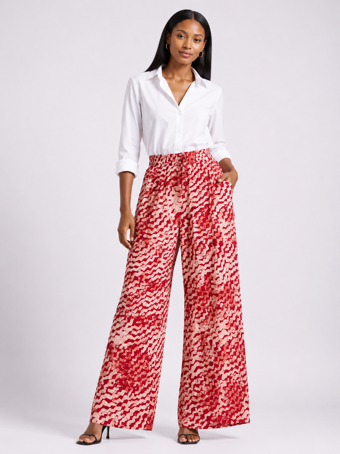 *Adire Wide Leg Pants | African Print Trousers | Agbeke Style