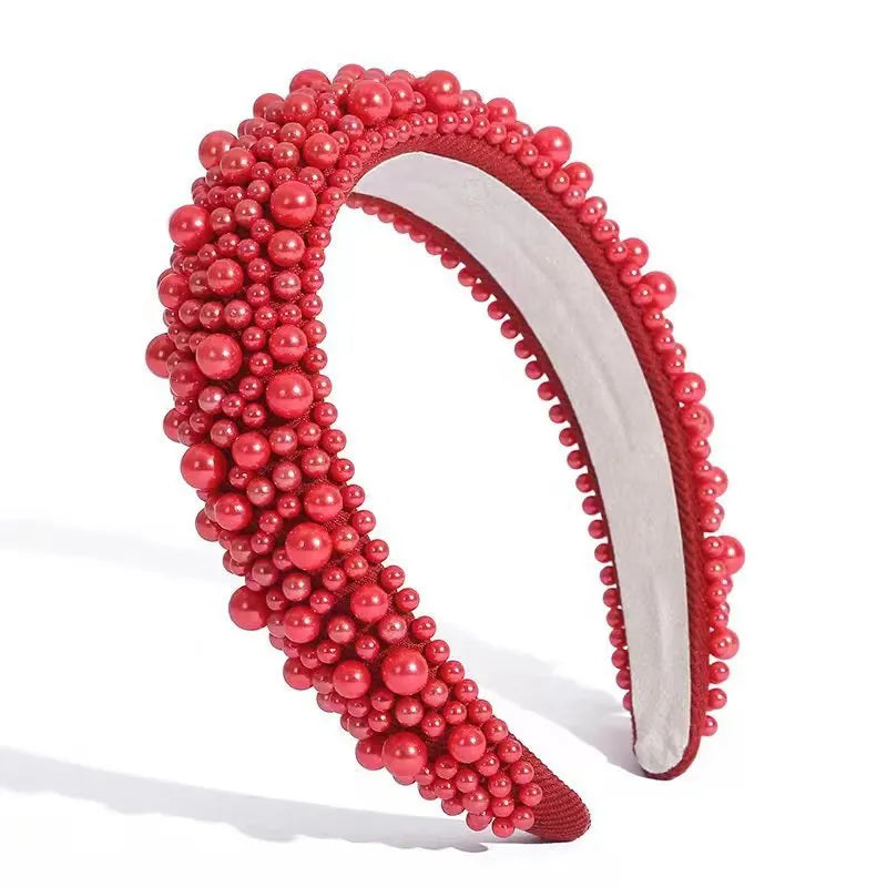 Baroque Pearl Encrusted Wide Headband | Statement Hair Accessory | Agbeke Style