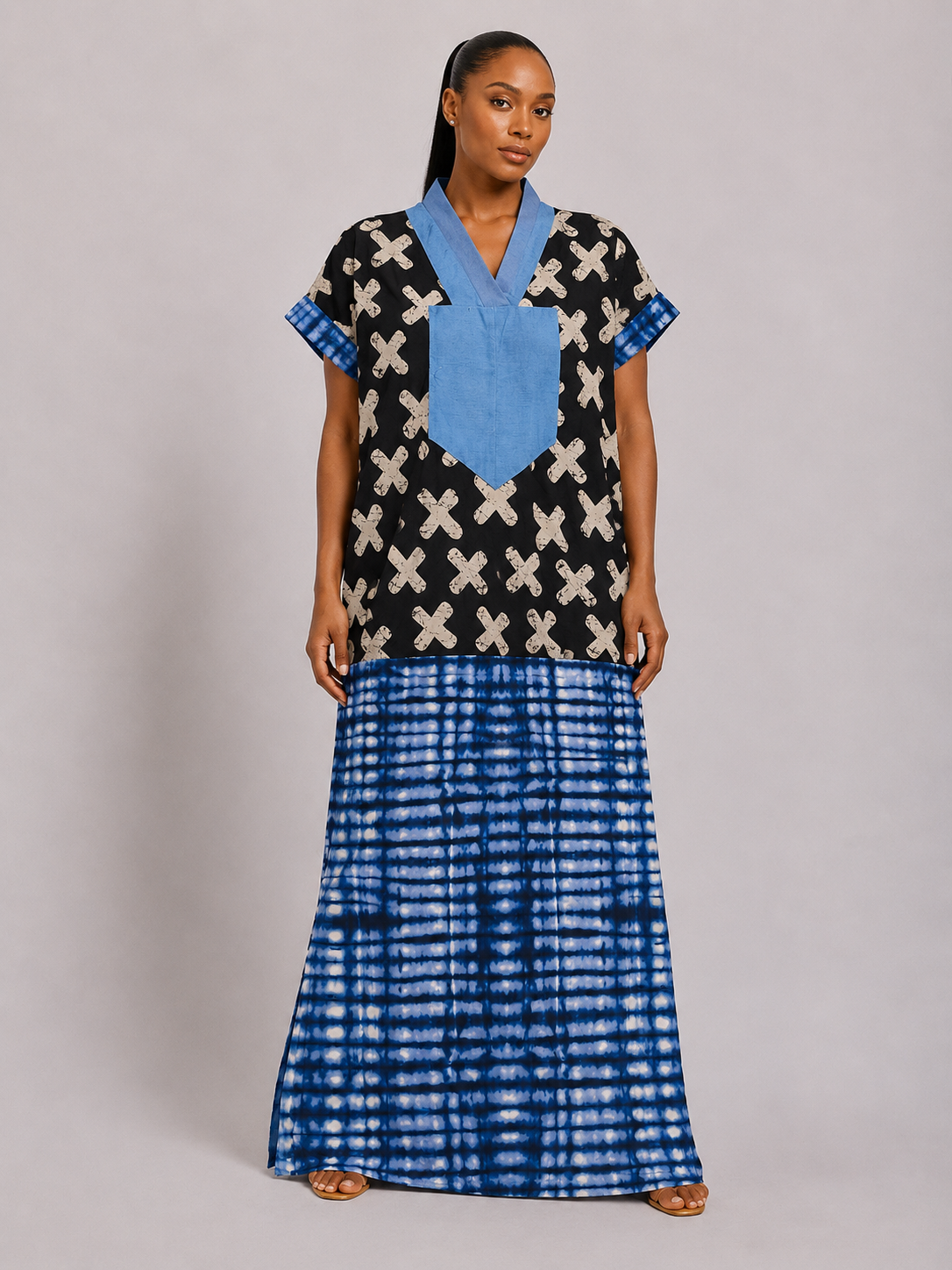 Ankara & Asooke Bubu Dress | African Print Kaftan | Agbeke Style