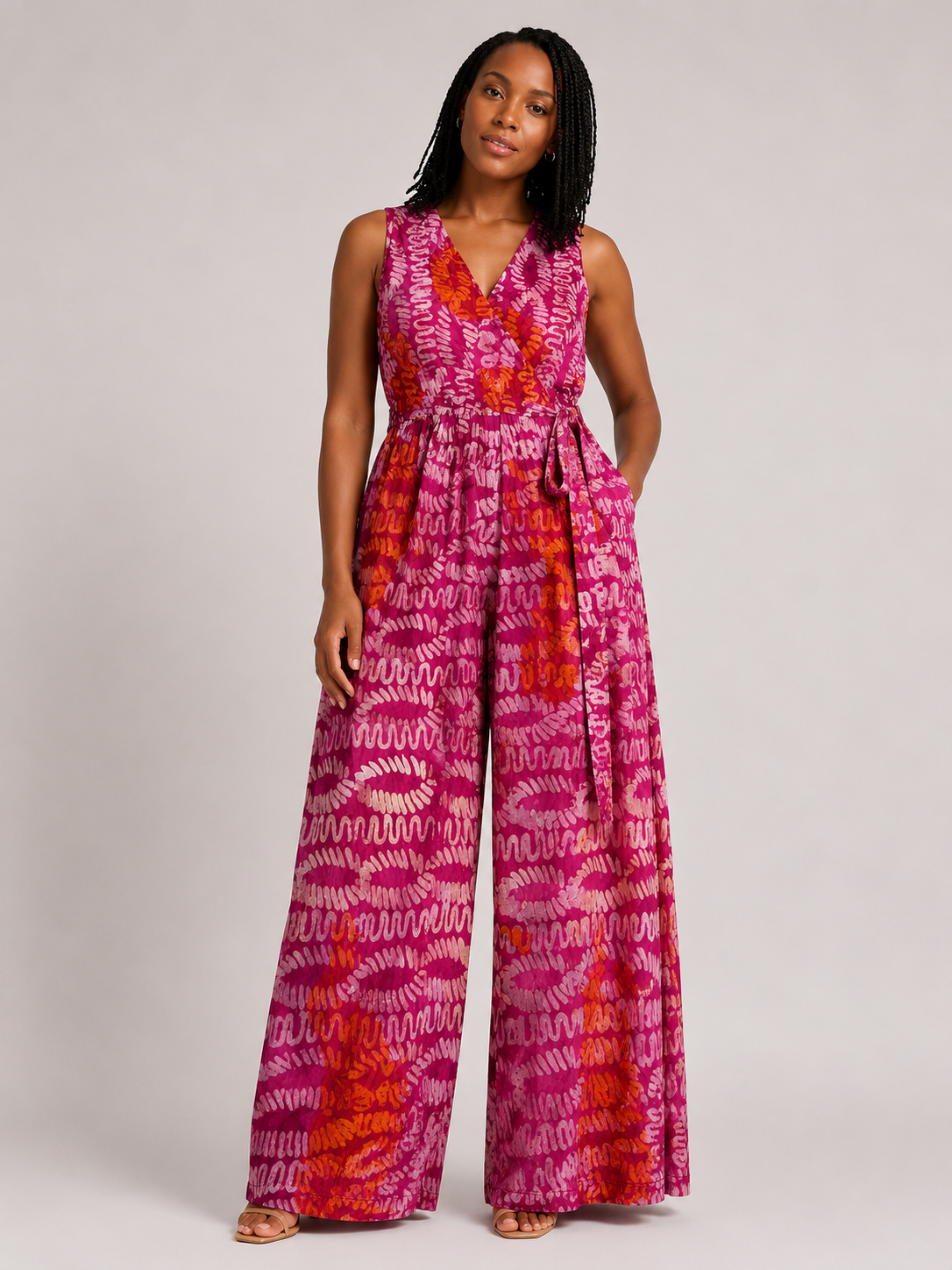 Adire Sleeveless Jumpsuit | African Print Jumpsuit | Agbeke Style