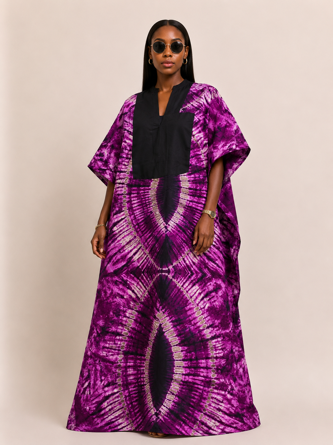 Ankara & Asooke Yoke Bubu Maxi Dress | African Print Kaftan | Agbeke Style