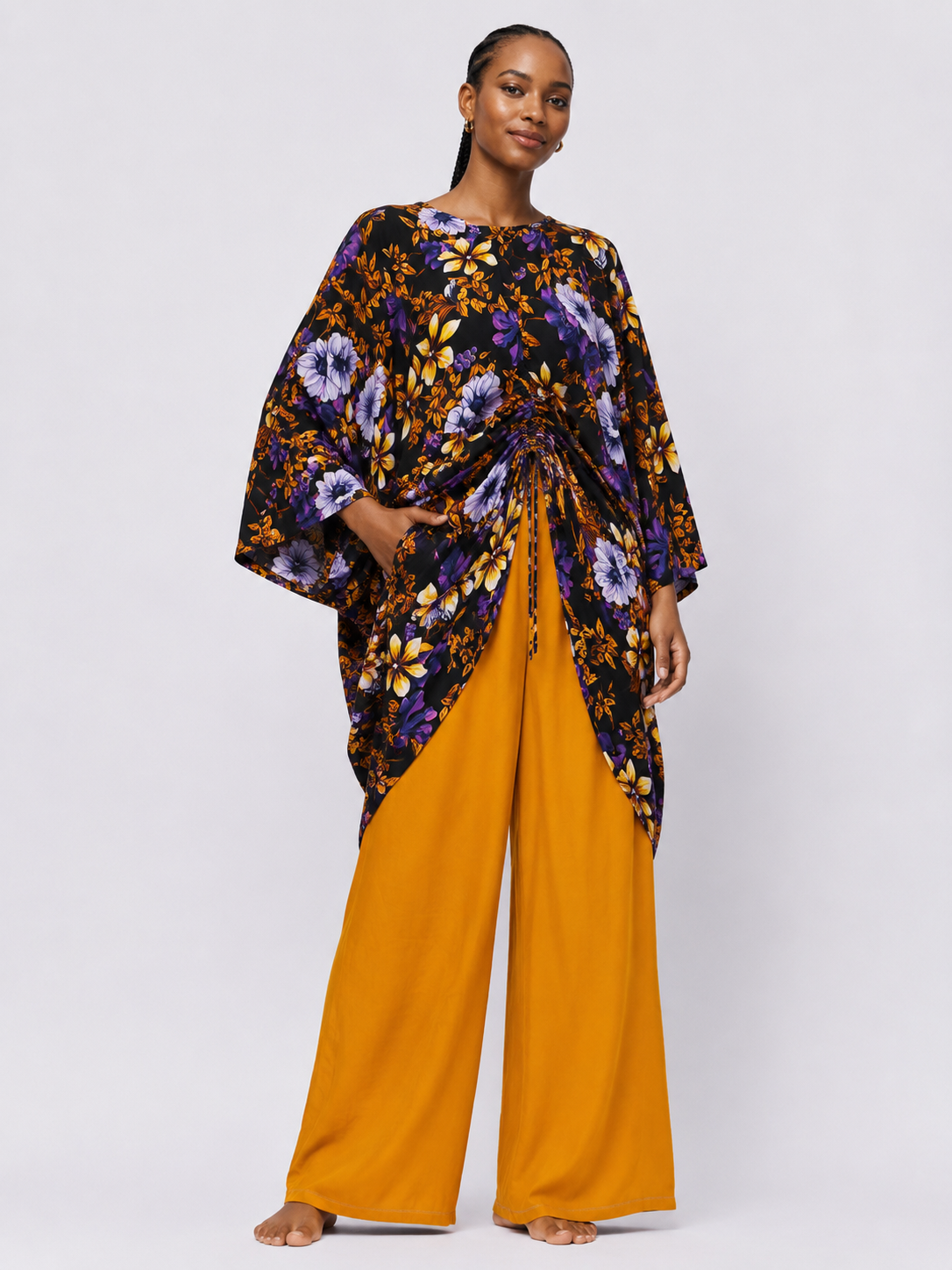 Ruched Tunic & Pants Set | 2-Piece Co-ord Set| Agbeke Style