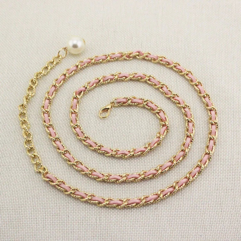 *Faux Pearl Pendant Chain Belt | Women's Waist Accessory | Agbeke Style