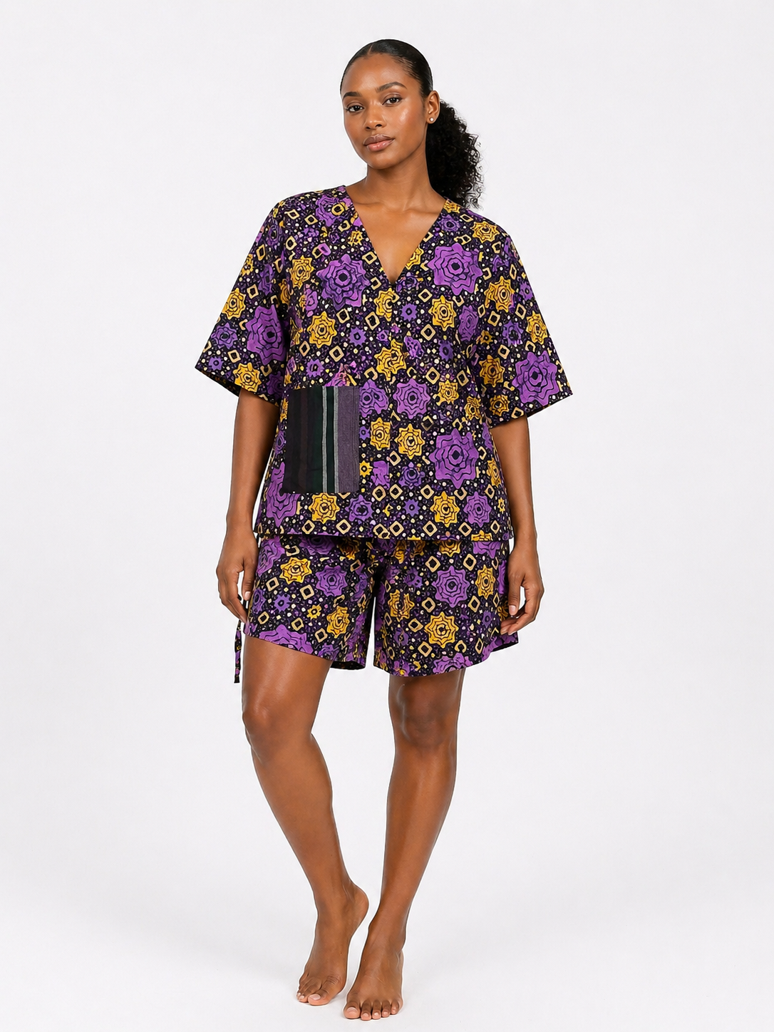 Ankara 2-Piece Top & Shorts Set | African Print Co-ord | Agbeke Style
