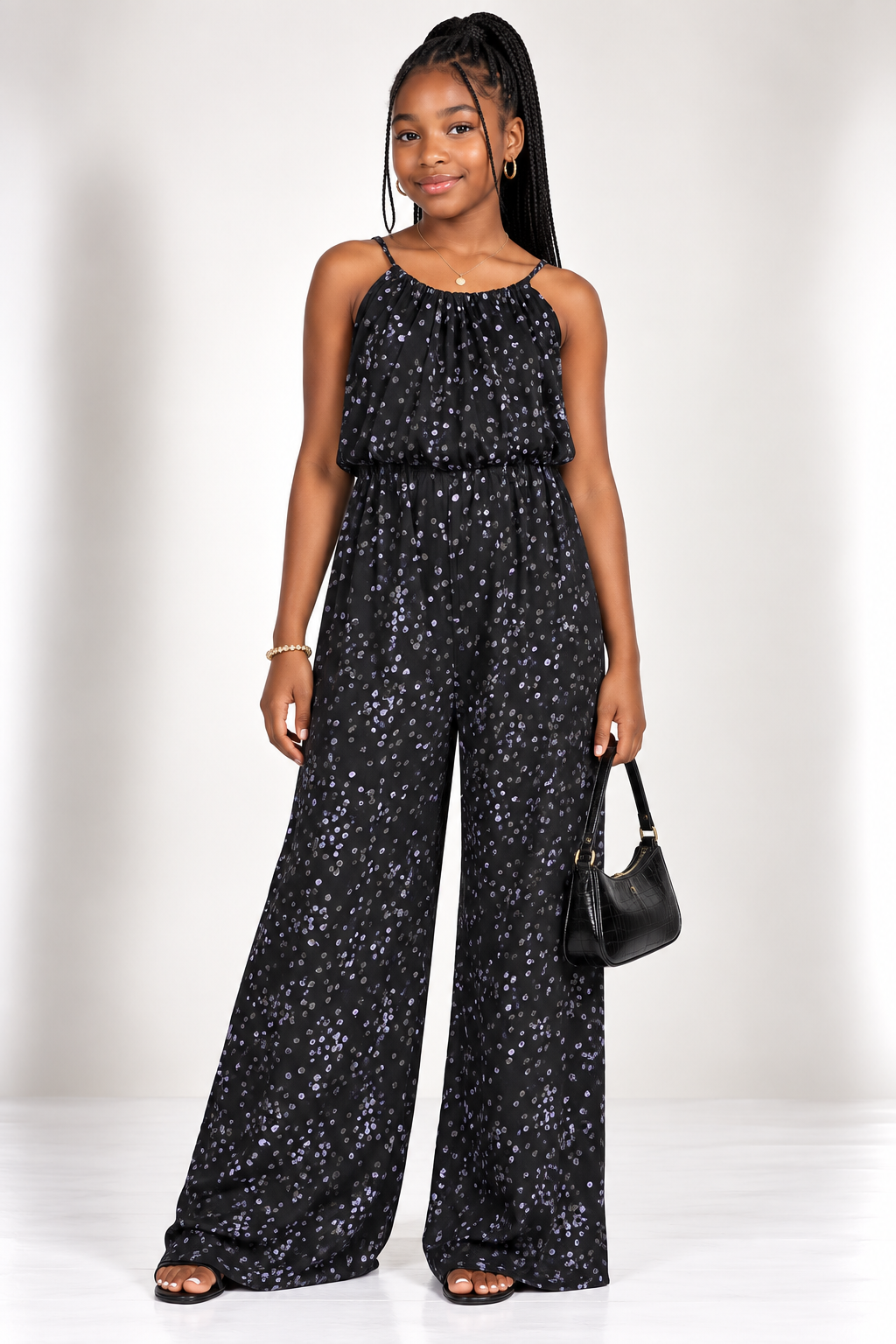 *Chiffon Floral Wide-Leg Jumpsuit for kids| Agbeke Style