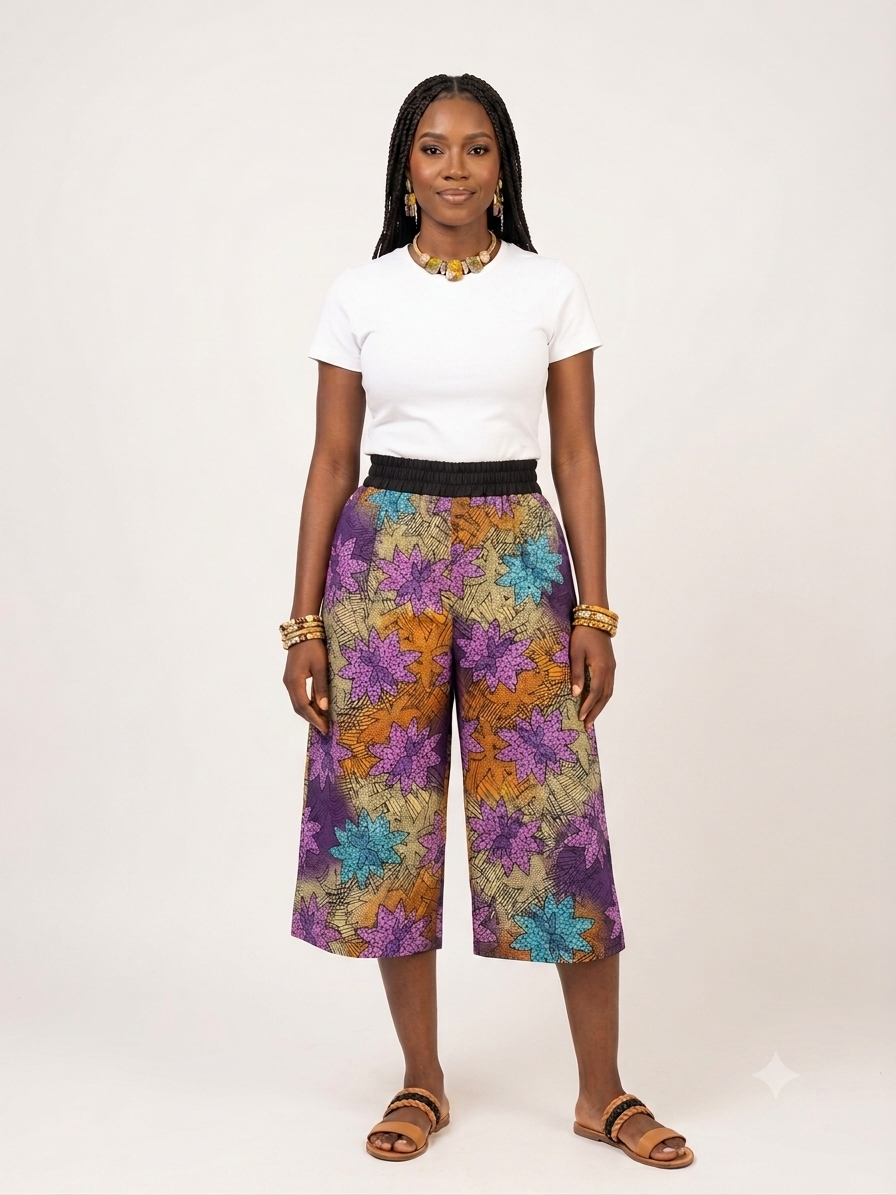 Ankara Culottes | African Print Cropped Wide Leg Pants | Agbeke Style