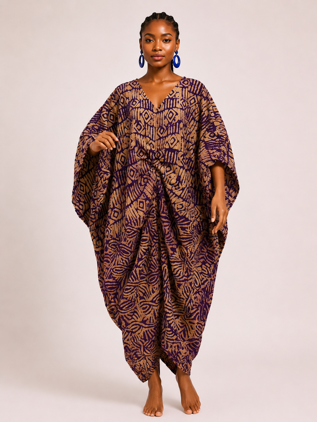 Adire Bubble Midi Dress | African Print | Agbeke Style