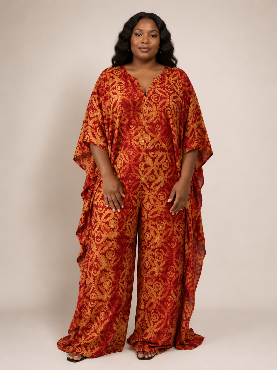 Adire Kaftan Sleeve Jumpsuit | African Print Jumpsuit | Agbeke Style