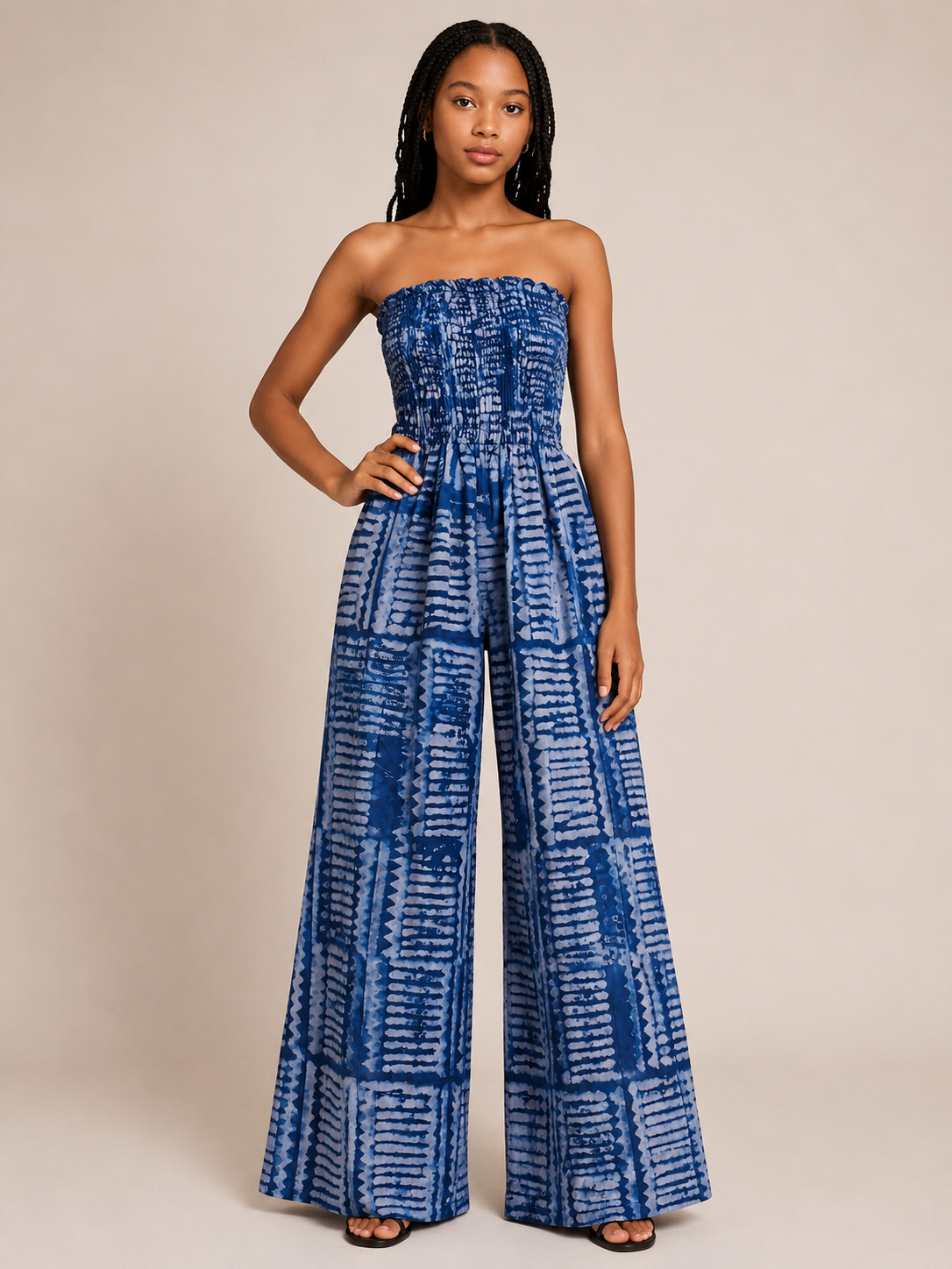 Ankara Smocked Strapless Jumpsuit | African Print Jumpsuit | Agbeke Style