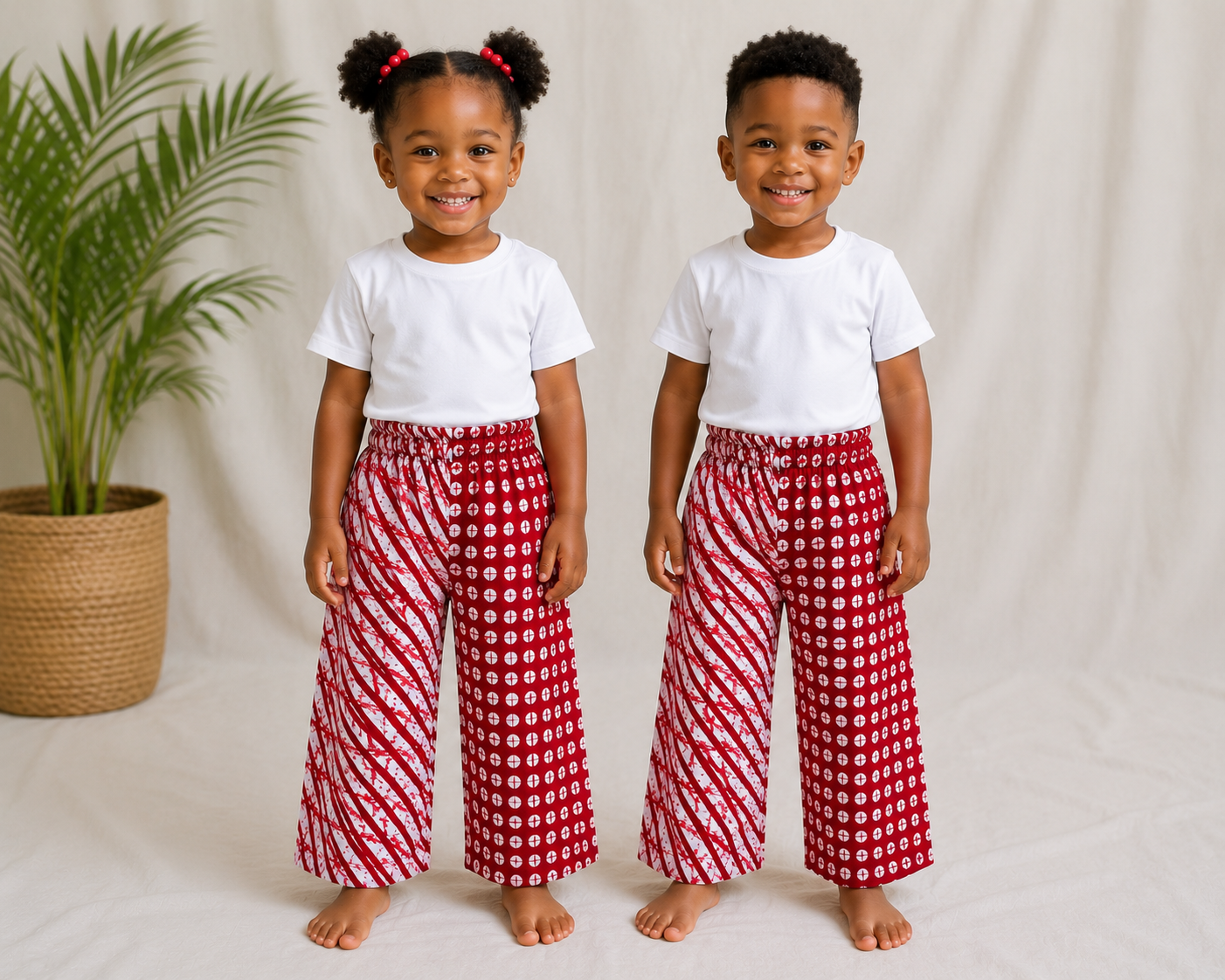 Kids Ankara Wide Leg Pants | African Print Trousers | Agbeke Style