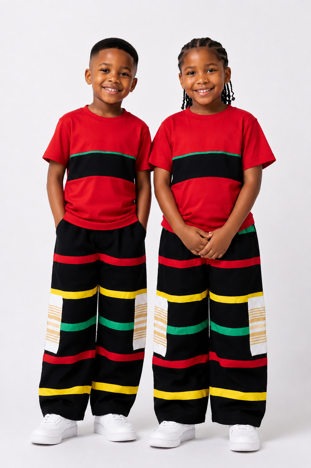 Ankara print Wide-Leg Pants & Tee Set | African Print Kids' Set | Agbeke Style