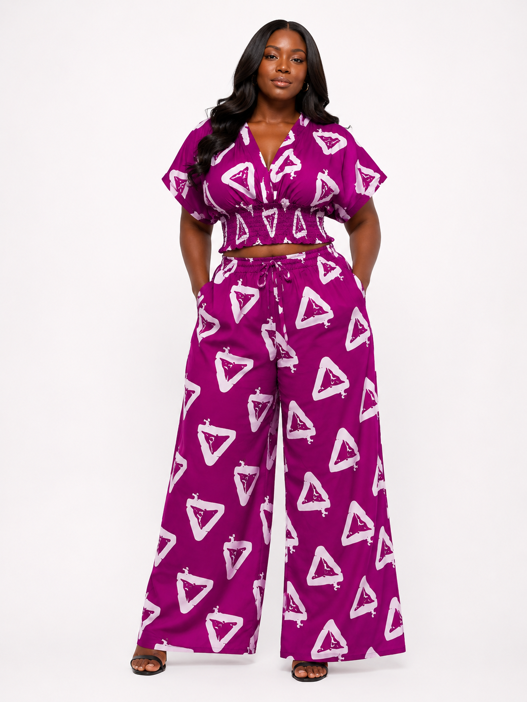 Ankara Smocked Crop Top & Palazzo Pants Set | African Print Co-ord | Agbeke Style