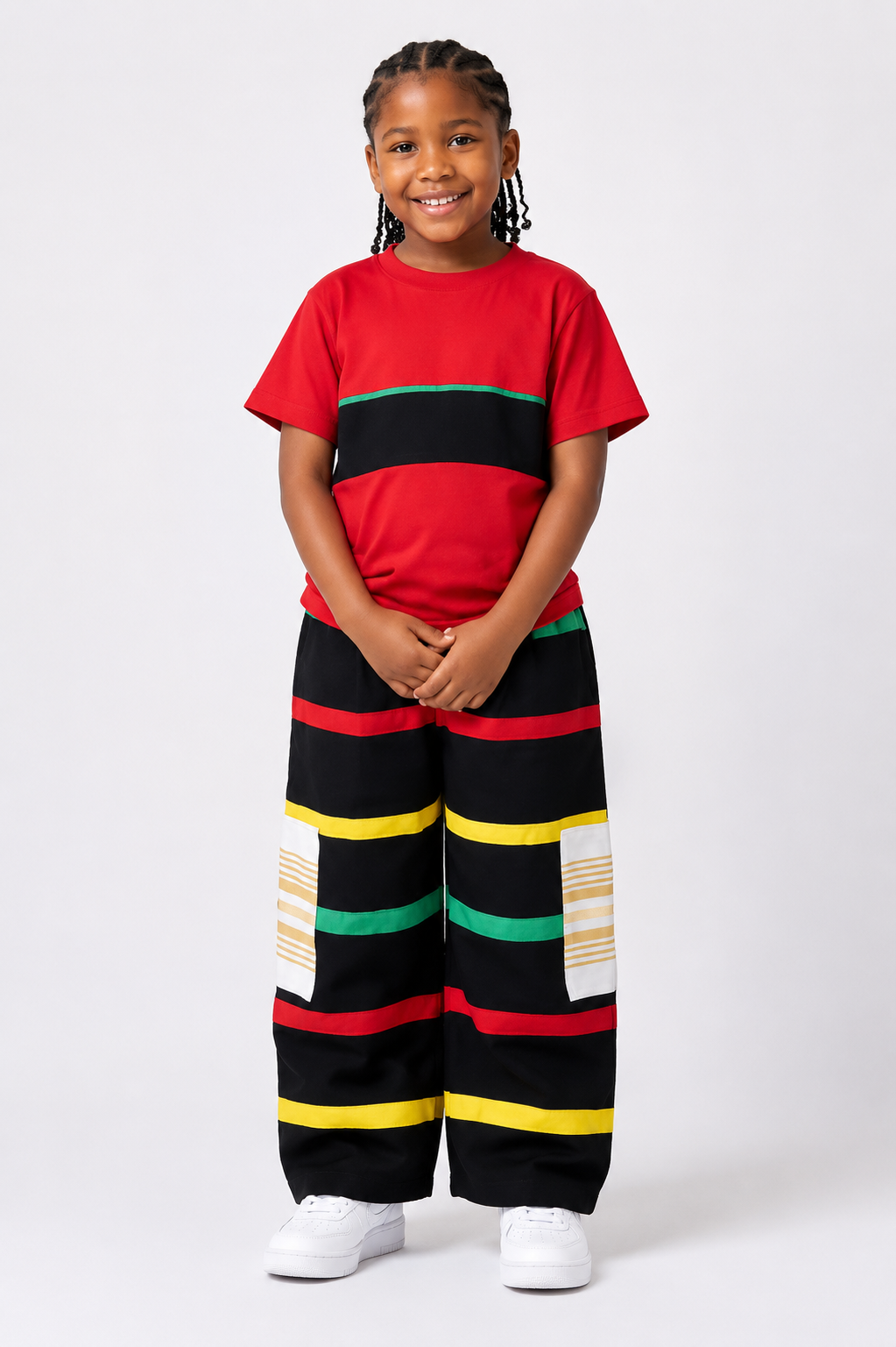 Ankara print Wide-Leg Pants & Tee Set | African Print Kids' Set | Agbeke Style