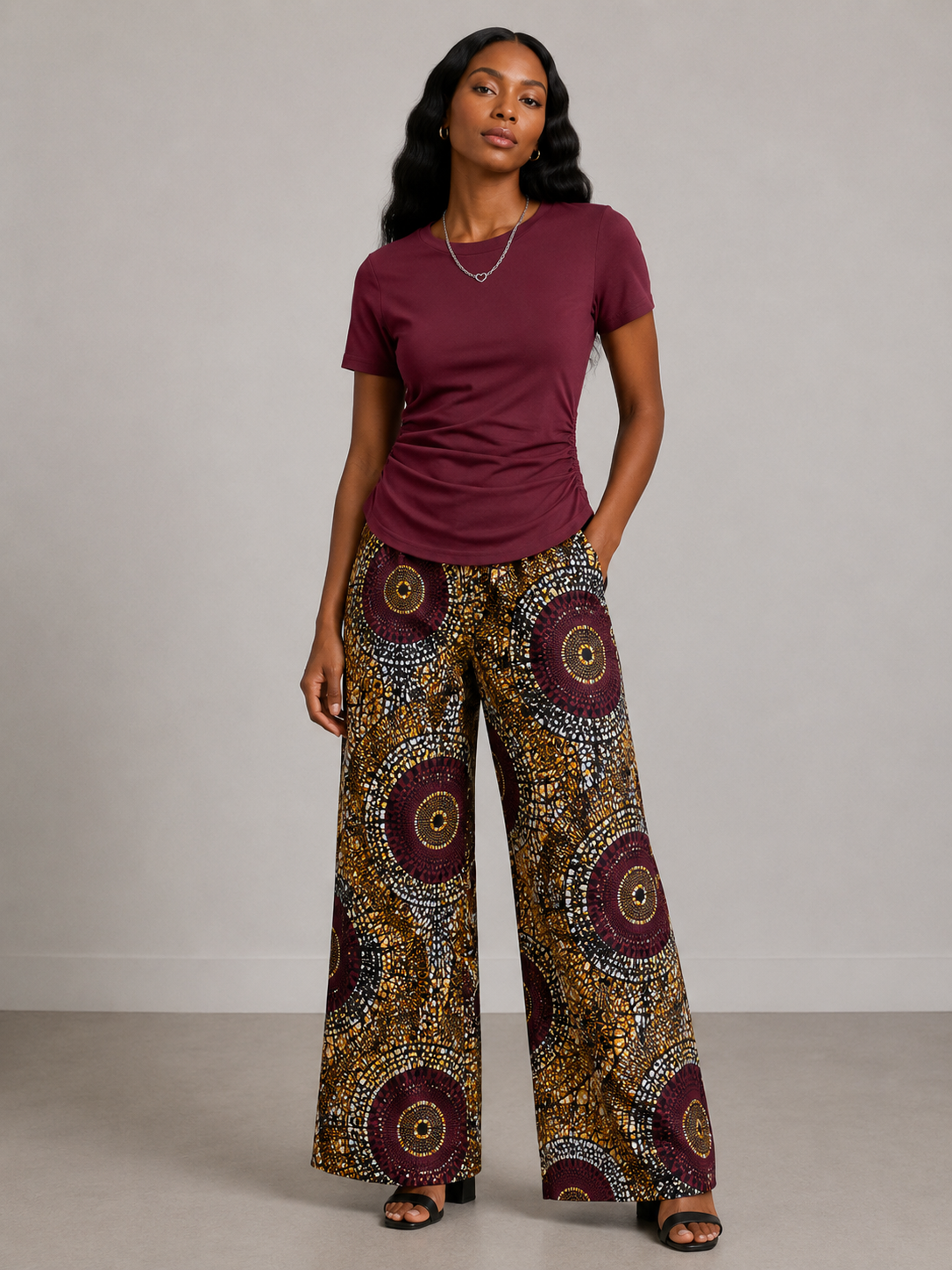 *Ruched Crew Neck T-Shirt | Agbeke Style