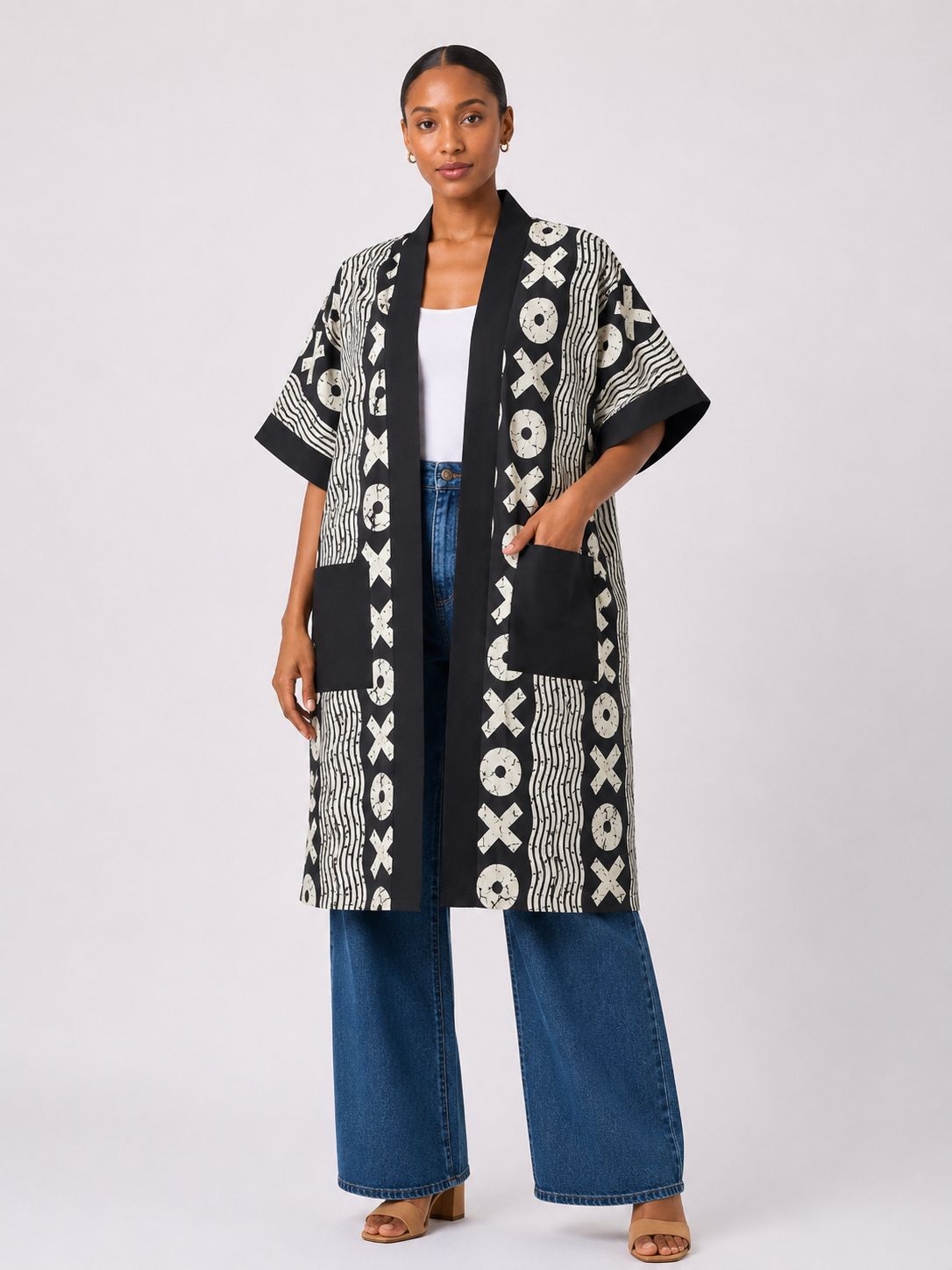 Ankara Kimono with Silk edges | African Print Duster | Agbeke Style