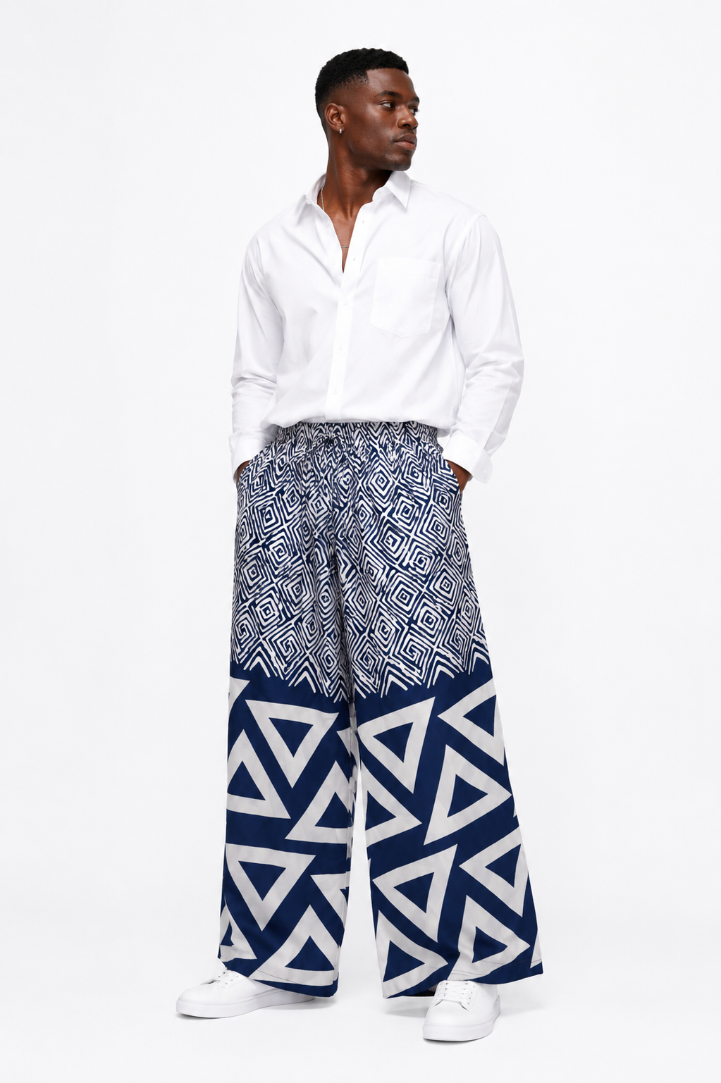 African Print Palazzo Pants for Men | Wide-Leg Trousers | Agbeke Style