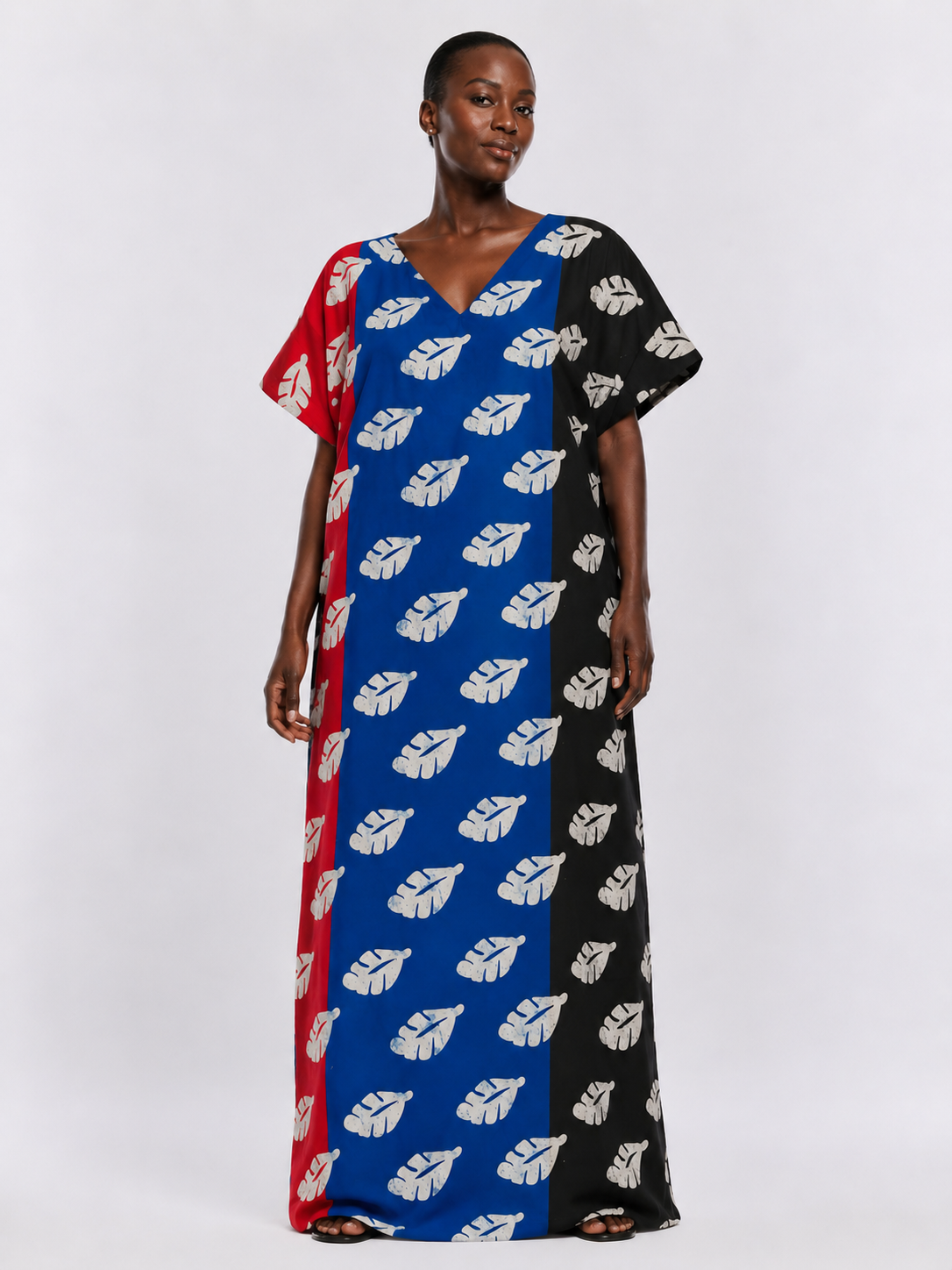 *Ankara V-Neck 1-Stripe Back Maxi Dress  | African Print Bubu| Agbeke Style