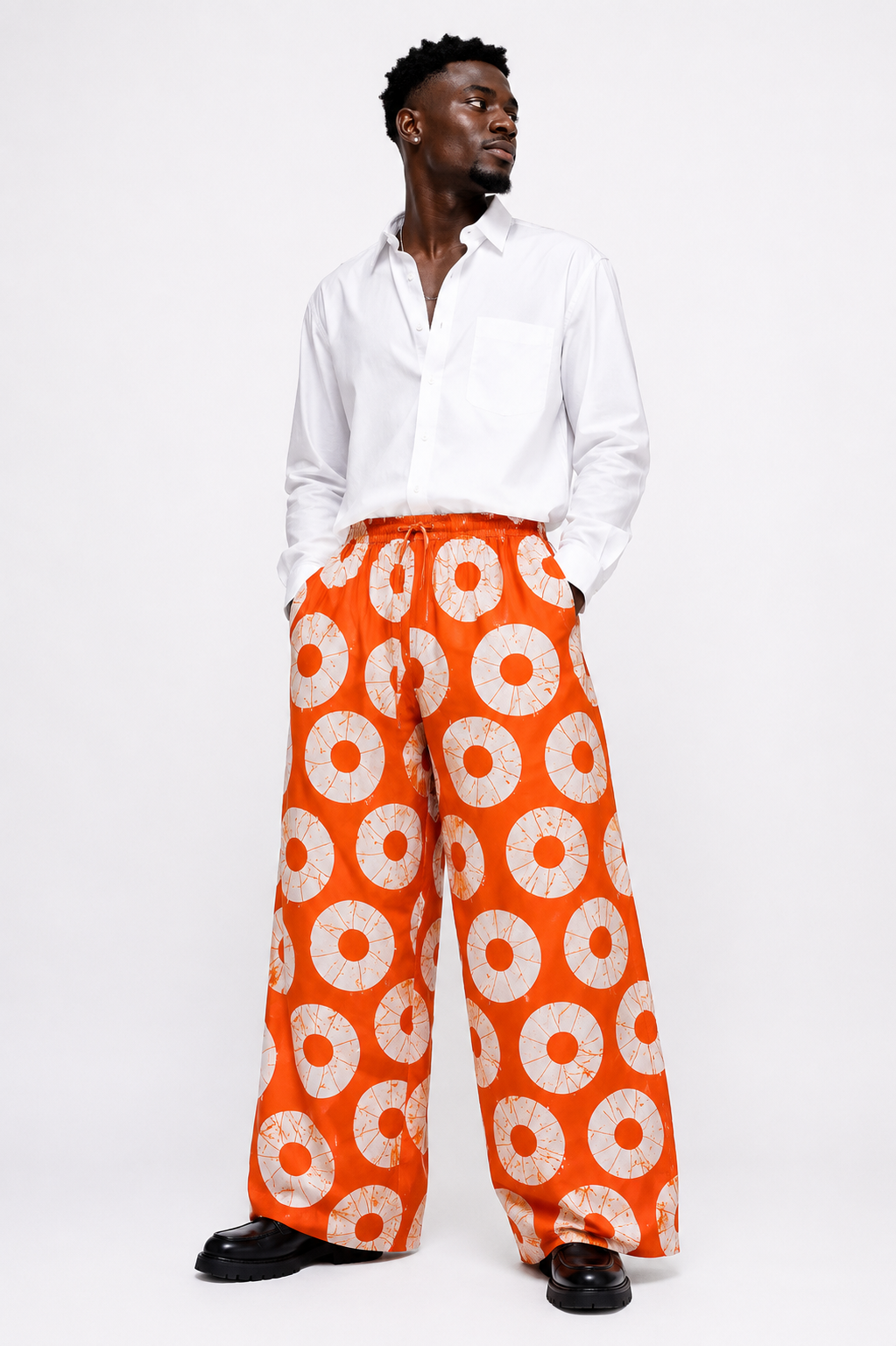 African Print Palazzo Pants for Men | Wide-Leg Trousers | Agbeke Style
