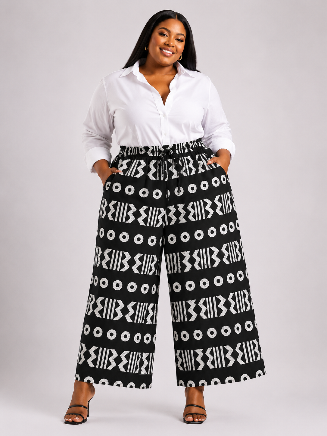 *Ankara Print Wide-Leg Pants For Plus Size | African Print Trousers | Agbeke Style