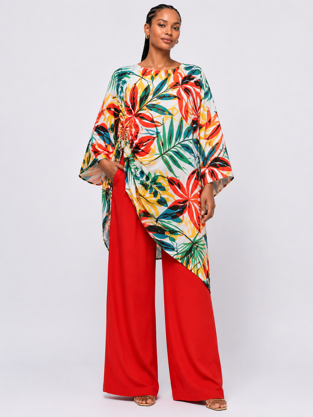 Ruched Tunic & Pants Set | 2-Piece Co-ord Set| Agbeke Style