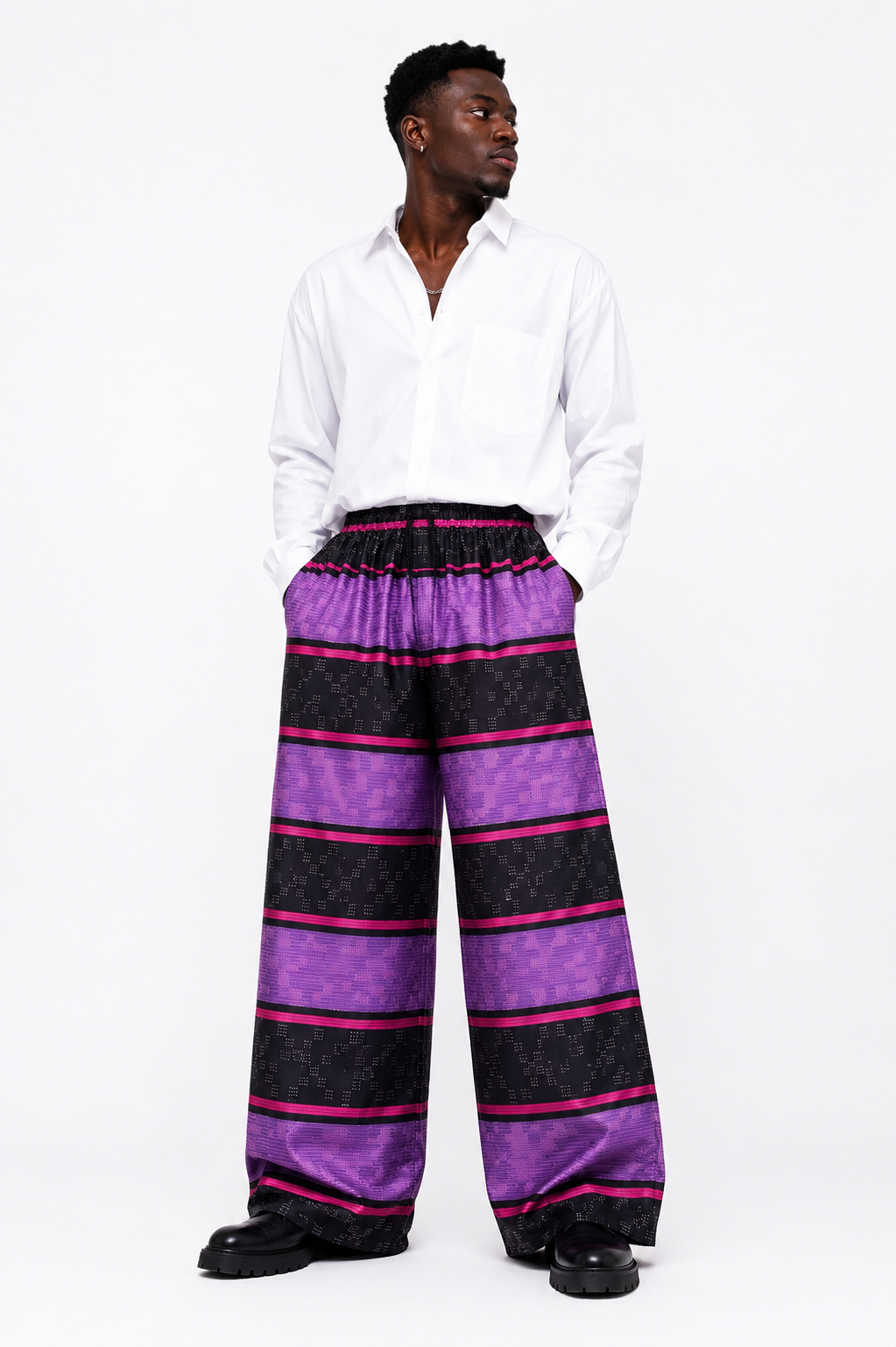 African Print Palazzo Pants for Men | Wide-Leg Trousers | Agbeke Style