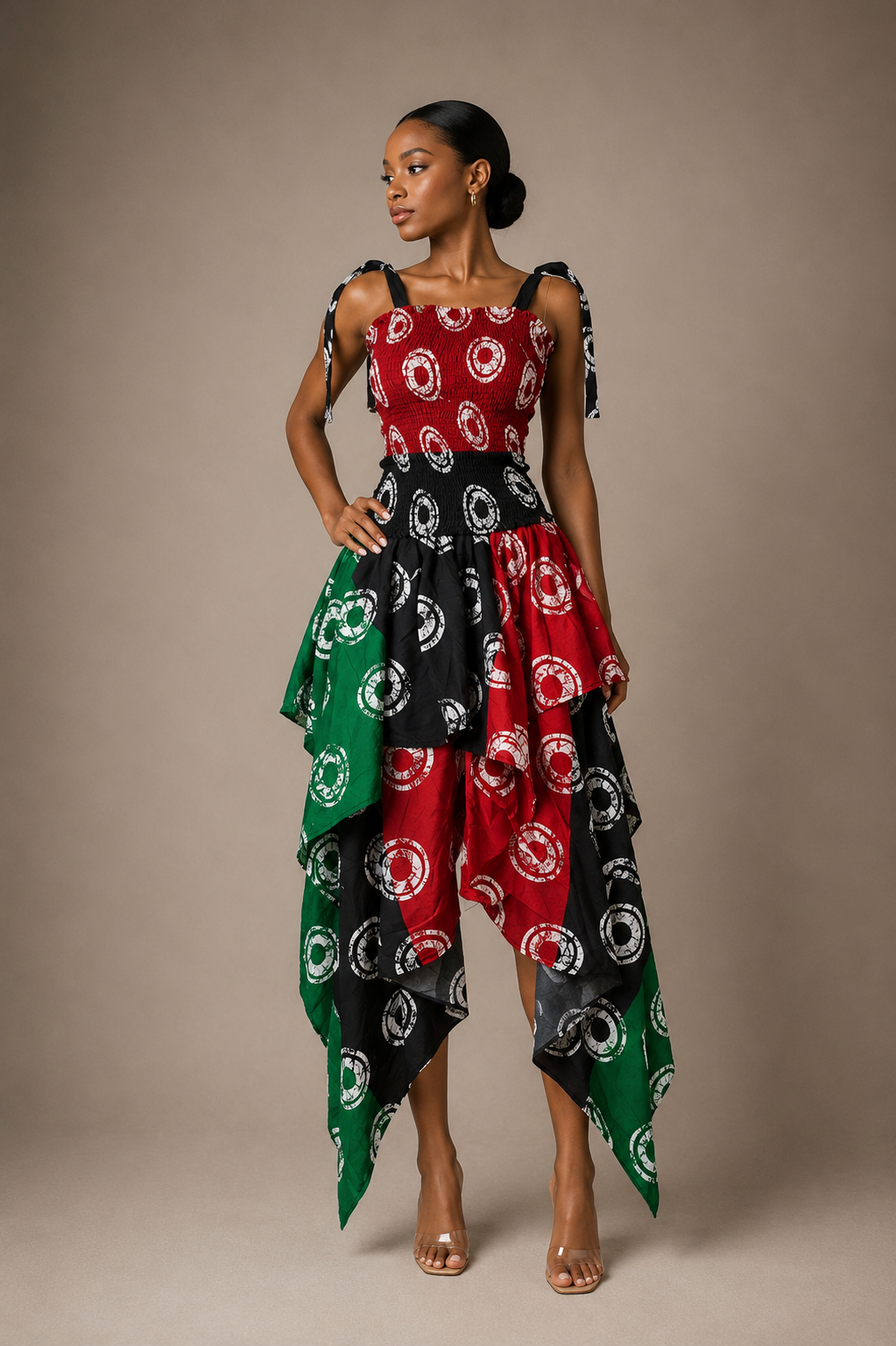 *Ankara Print Smocked Top & Handkerchief Skirt Set | African Print Co-ord | Agbeke Style