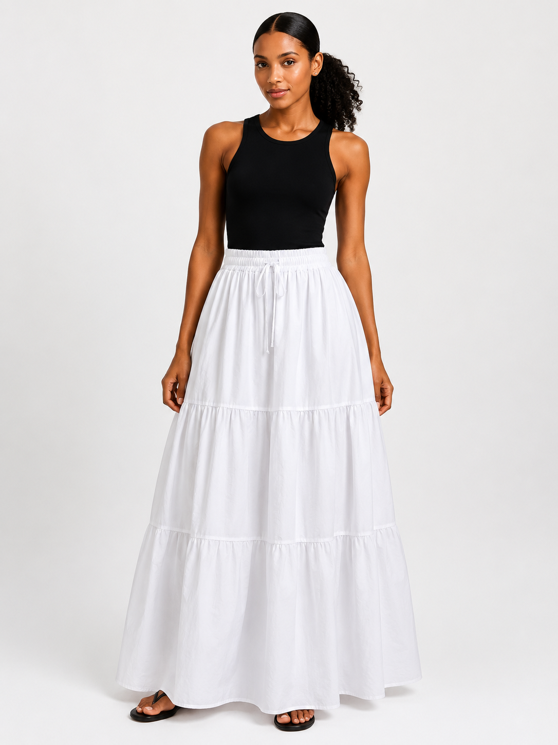 *Tiered Maxi Skirt with Drawstring Waist | Women's Everyday Skirt | Agbeke Style
