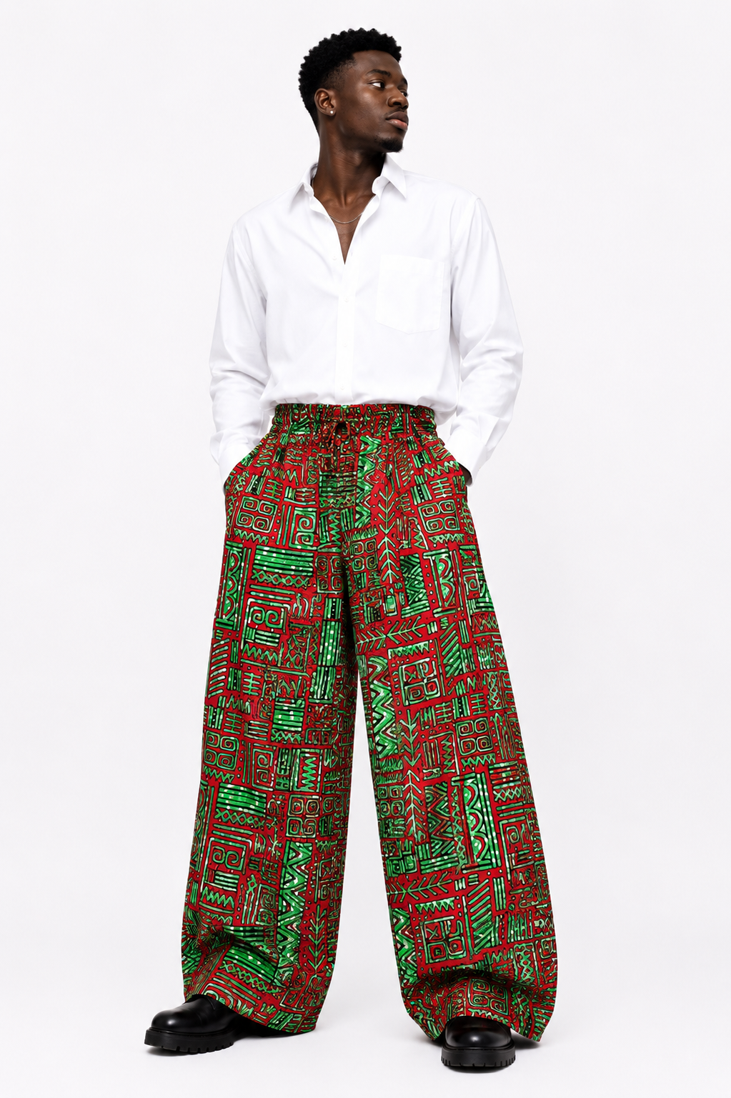 African Print Palazzo Pants for Men | Wide-Leg Trousers | Agbeke Style