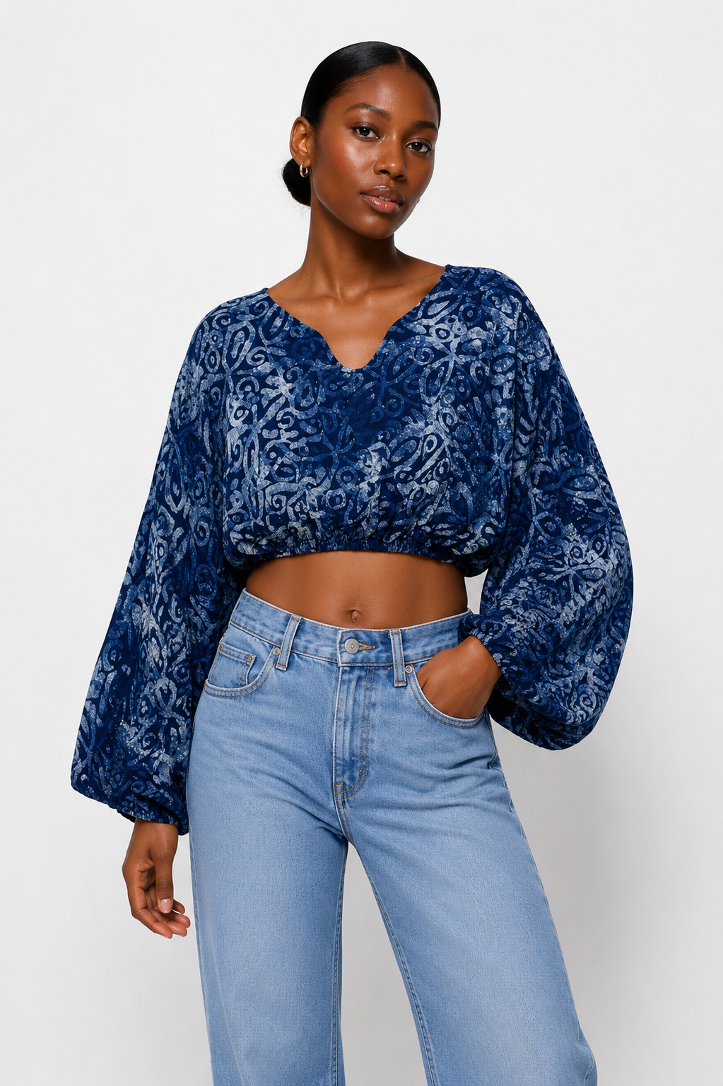 Adire Crop Top | African Print | Agbeke Style