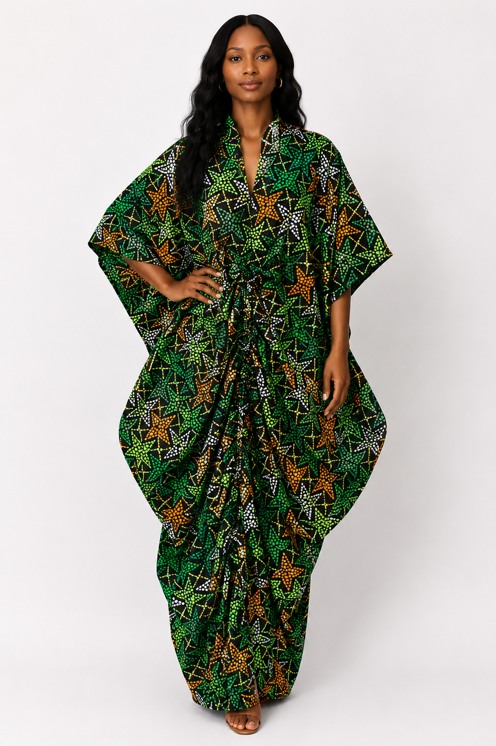 *Ankara Drawstring Kaftan Maxi Dress | African Print Kaftan | Agbeke Style