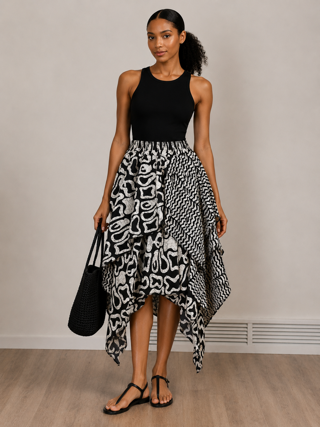 *Ankara Handkerchief Hem Skirt | African Print Skirt | Agbeke Style
