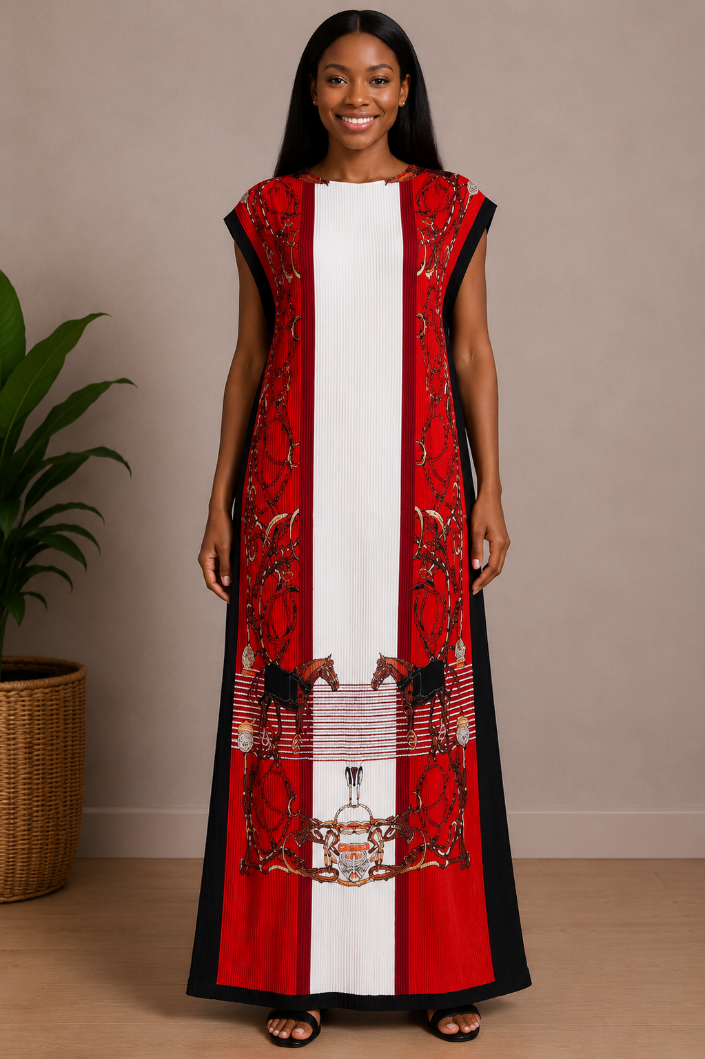 Miyaki Pleated Maxi Gown | Flowy Statement Dress | Agbeke Style