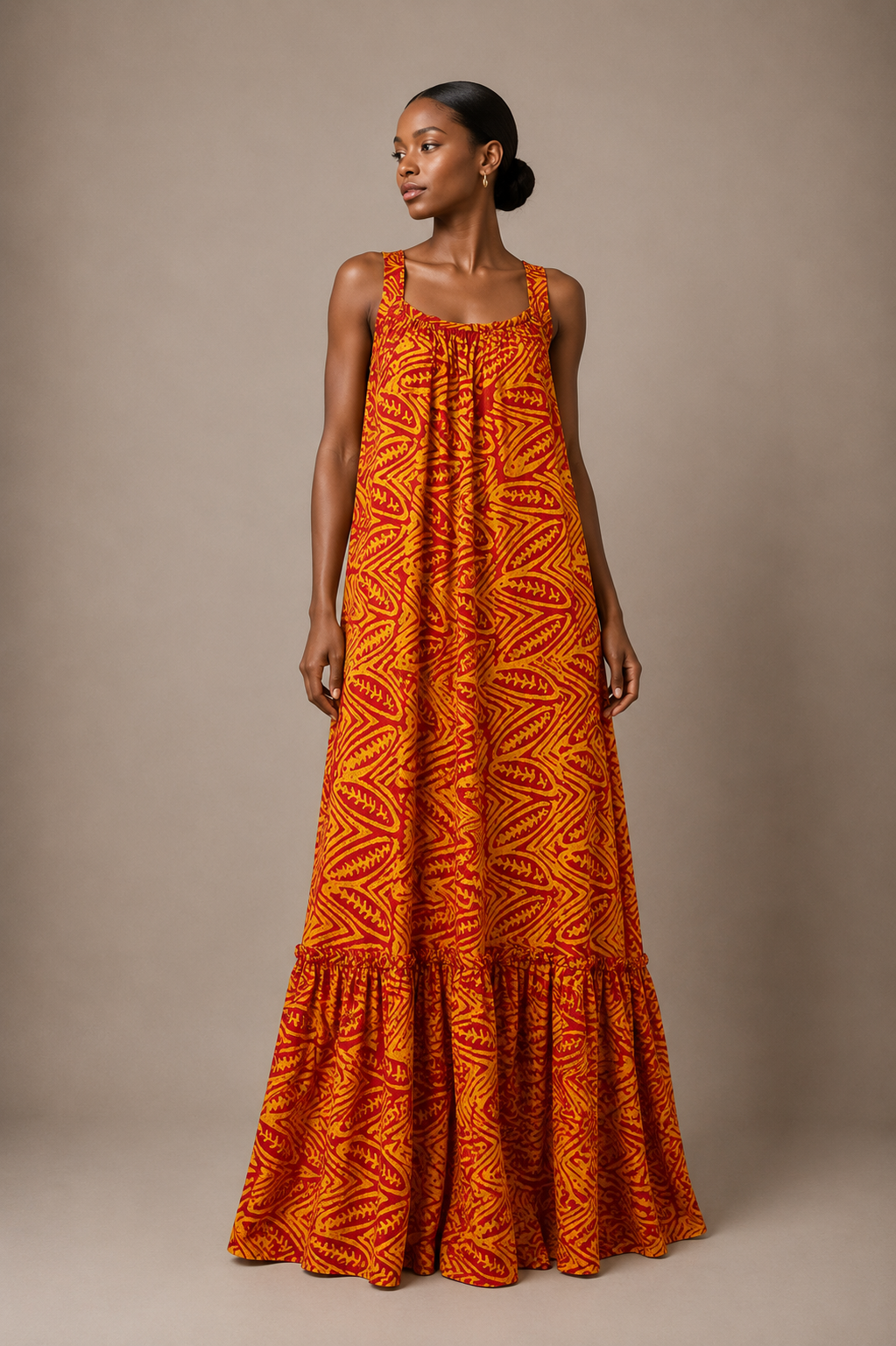 *Adire Sweetheart Maxi Dress | African Print Dress | Agbeke Style