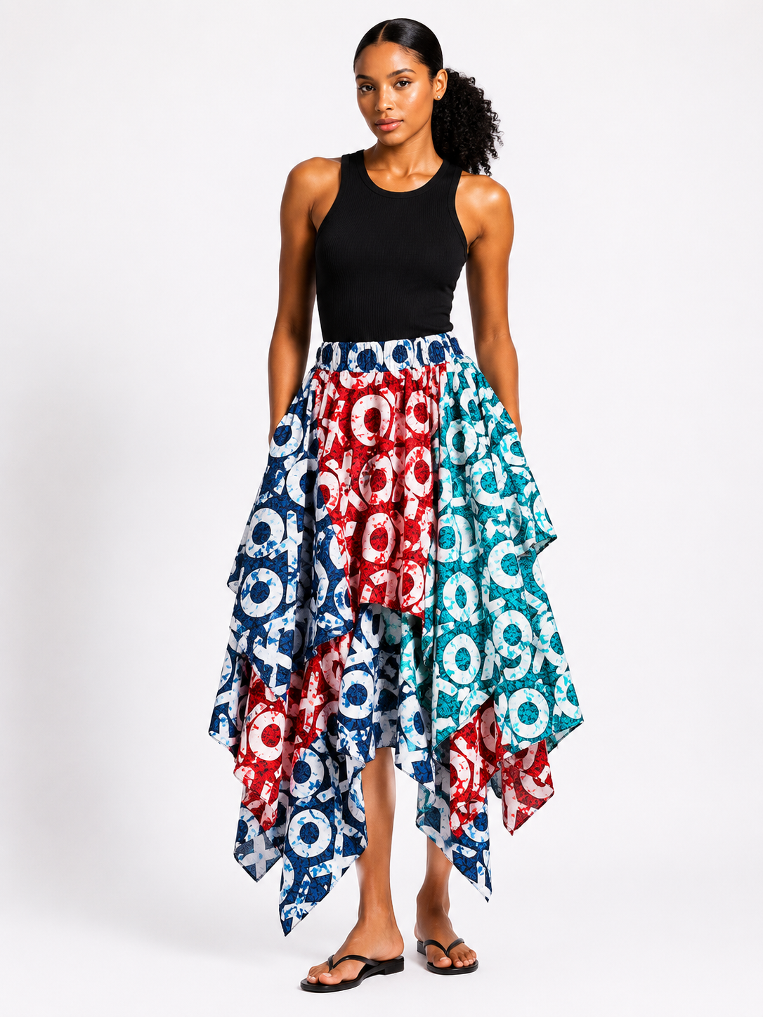 *Ankara Handkerchief Hem Skirt | African Print Skirt | Agbeke Style
