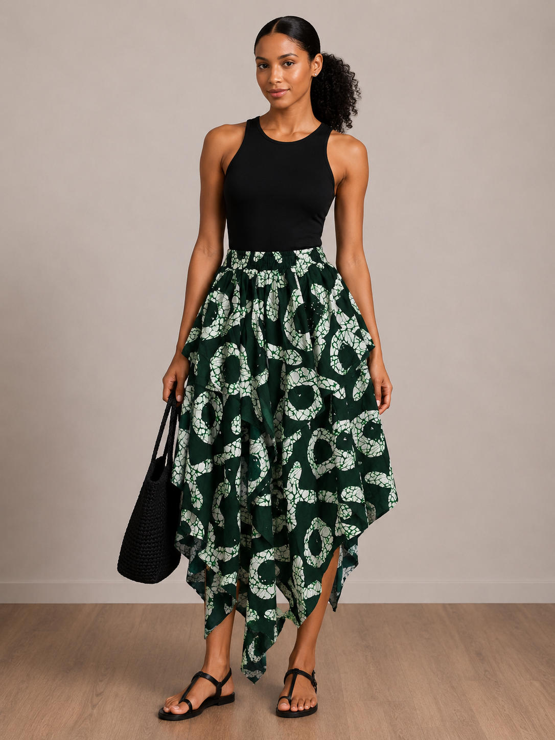 *Ankara Handkerchief Hem Skirt | African Print Skirt | Agbeke Style