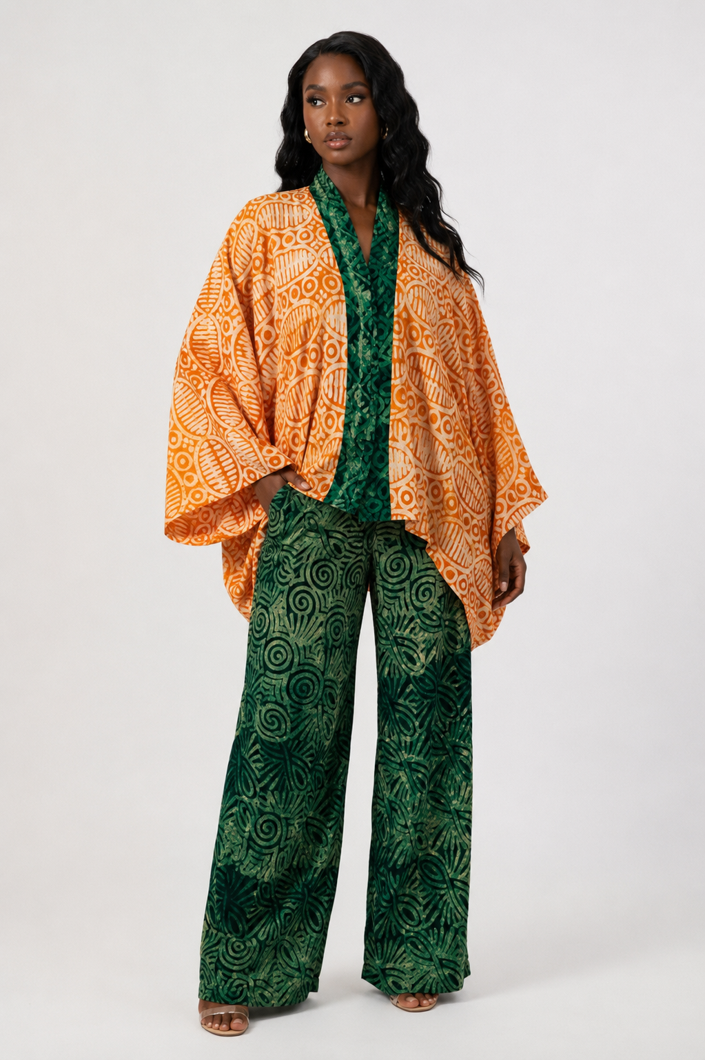 Adire 2-Piece Oversized Top & Palazzo Pants Set | African Print Co-ord | Agbeke Style