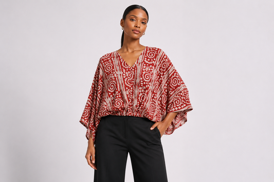Adire Bubble Top | African Print | Agbeke Style