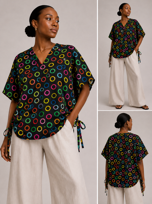 Ankara Oversized Ruched Sides Top| African Print Top | Agbeke Style