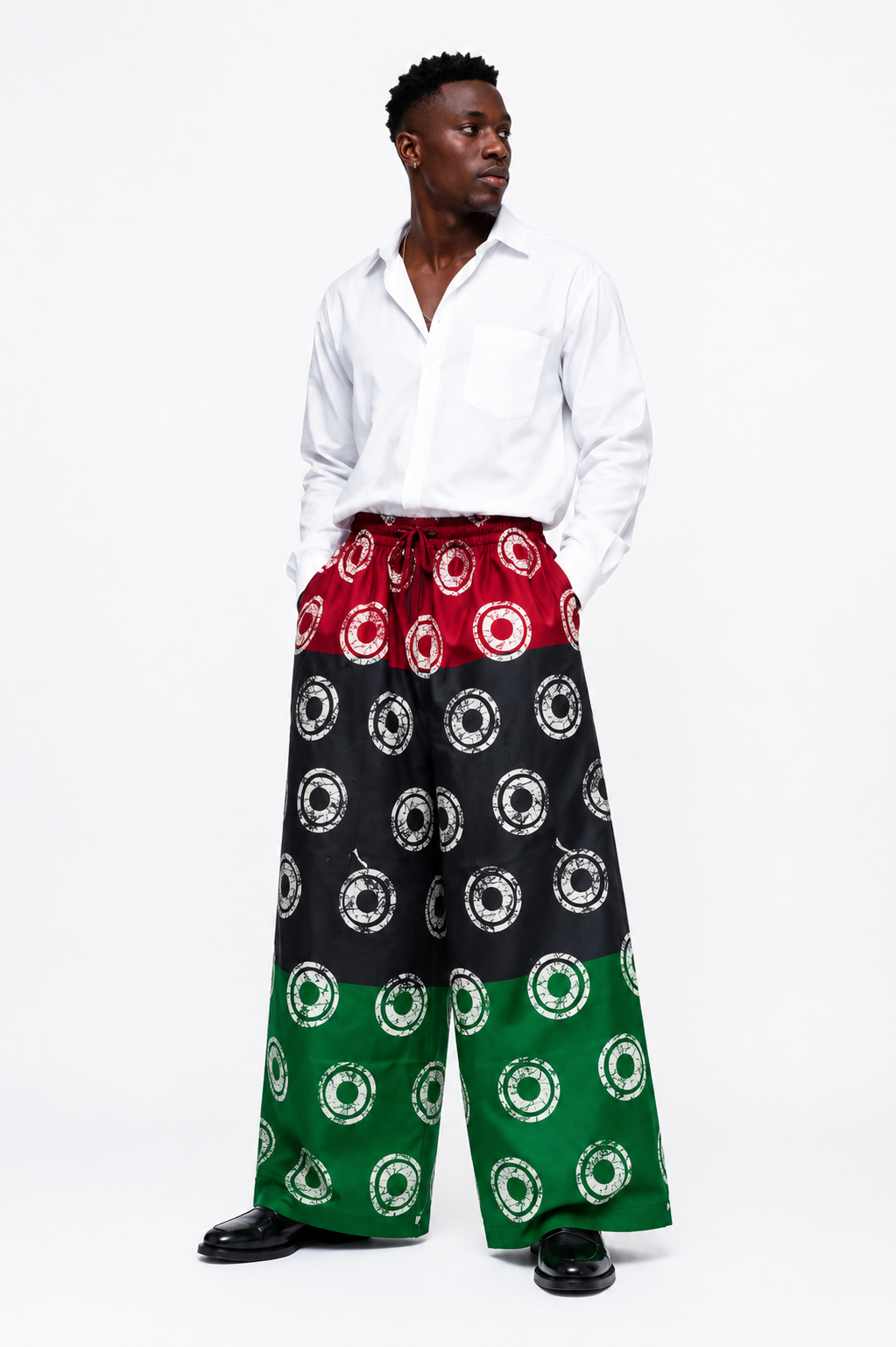 African Print Palazzo Pants for Men | Wide-Leg Trousers | Agbeke Style