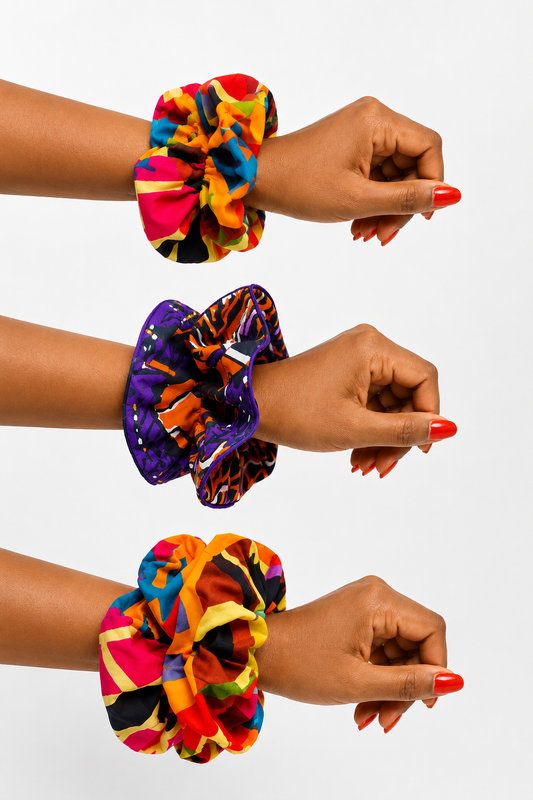 Ankara Print Scrunchie | African Print Hair Accessory | Agbeke Style