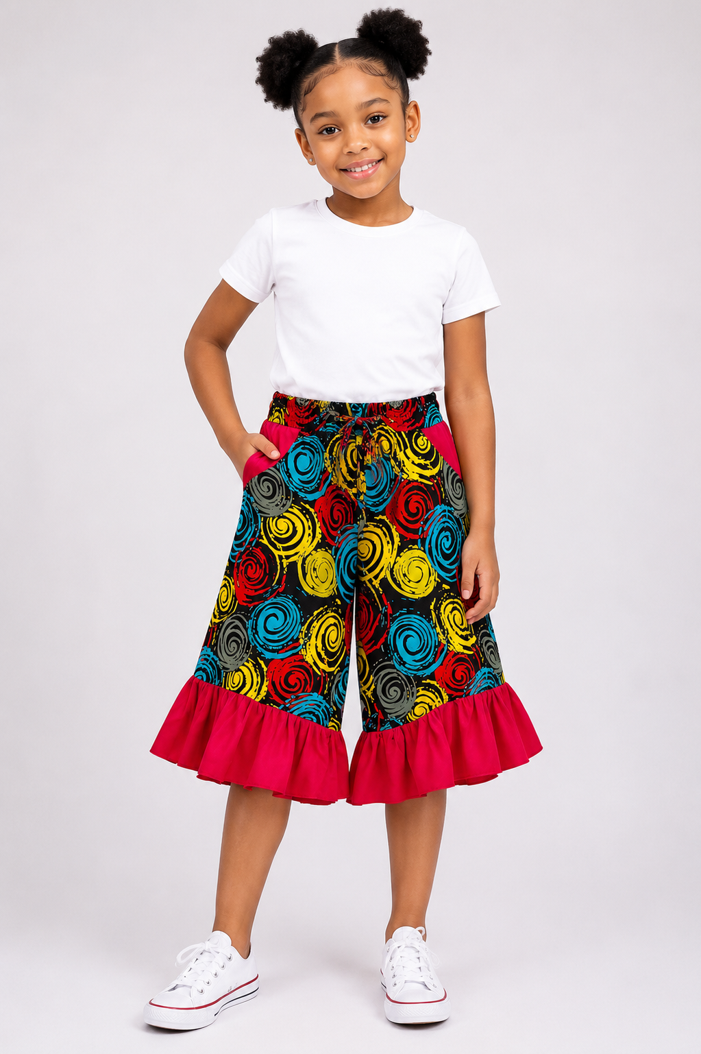 Ankara Ruffle Hem Shorts | African Print Kids' Shorts | Agbeke Style