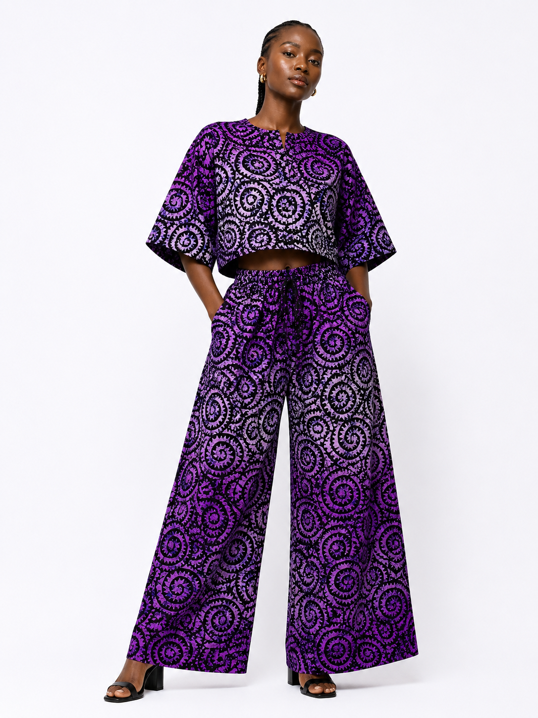 Ankara Crop Top & Wide Leg Palazzo Set | African Print Co-ord | Agbeke Style