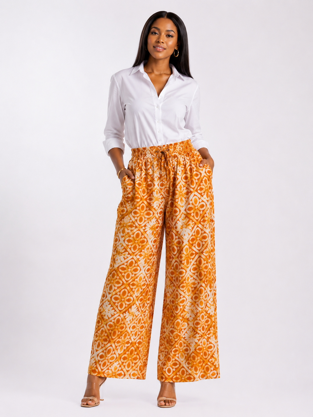 *Adire Wide Leg Pants | African Print Trousers | Agbeke Style