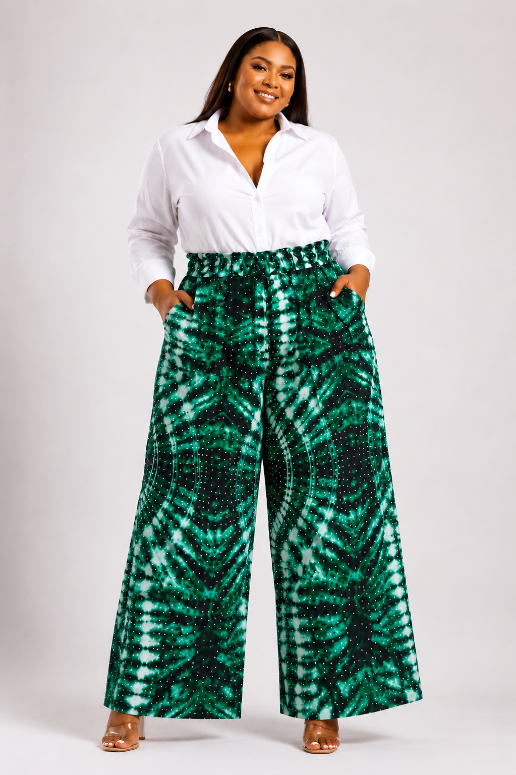 *Ankara Print Wide-Leg Pants For Plus Size | African Print Trousers | Agbeke Style