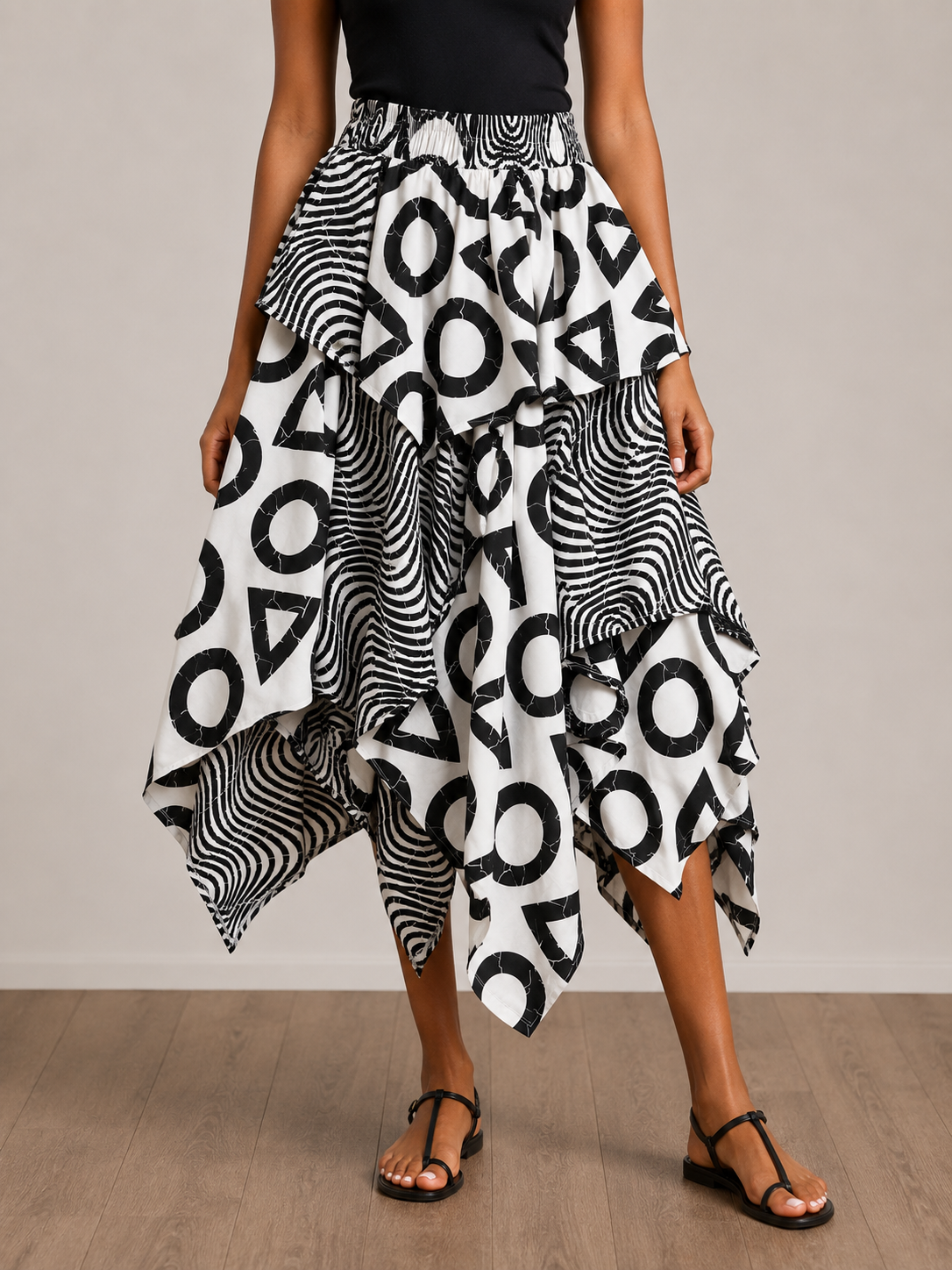 *Ankara Handkerchief Hem Skirt | African Print Skirt | Agbeke Style