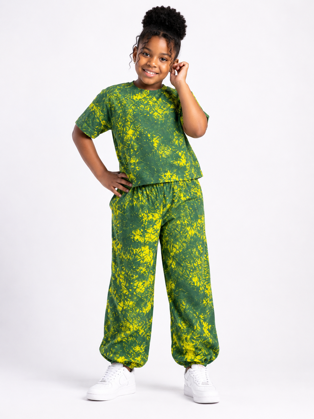 Ankara Kids Cool Mist Wide-Leg Pants Set | African Print Kids' 2-Piece | Agbeke Style