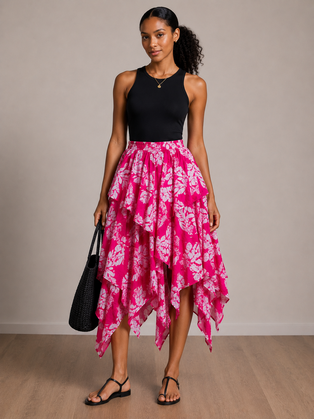 *Ankara Handkerchief Hem Skirt | African Print Skirt | Agbeke Style